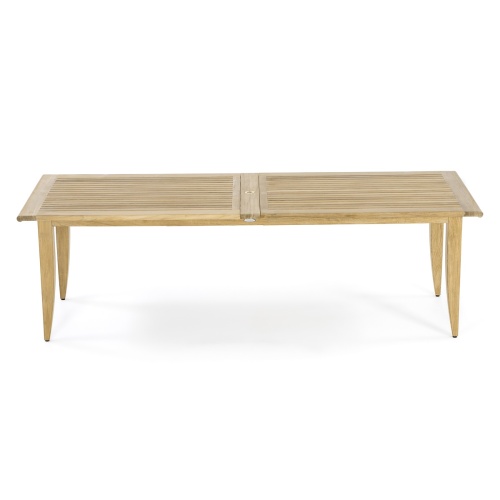 15978 Grand Laguna teak 11 foot rectangle dining table angled side view on white background