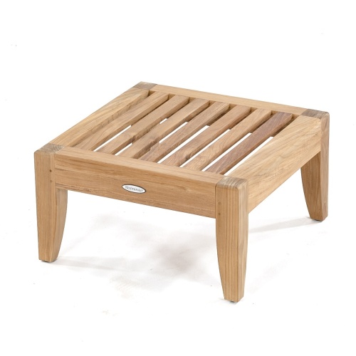 70855 Laguna teak Ottoman frame angled aerial view on white background