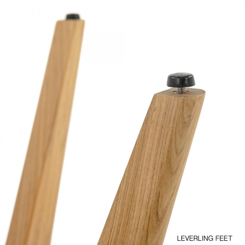 14917 Surf Teak Coffee Table bottom leg showing floor glide on white background