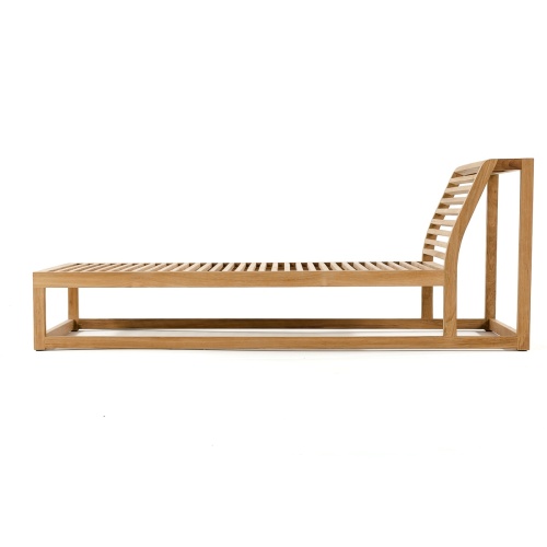 16800DP Maya teak chaise daybed teak frame side angle view on white background