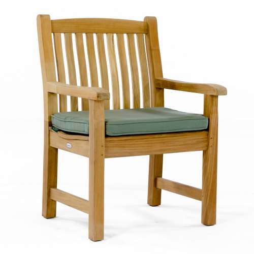 15585 Veranda Teak Table showing double butterfly leaf extensions partially extended in storage area on white background
