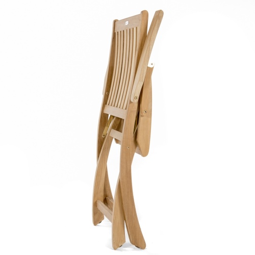 70066 Barbuda teak armchair folded flat side angled on white background
