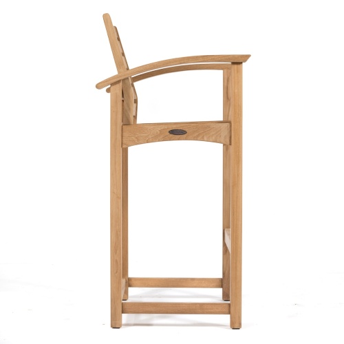 70072 Somerset teak Bar Stool side view on white background