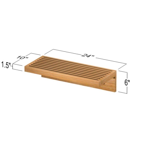 70089 Pacifica Spa Set teak towel shelf autocad on white background