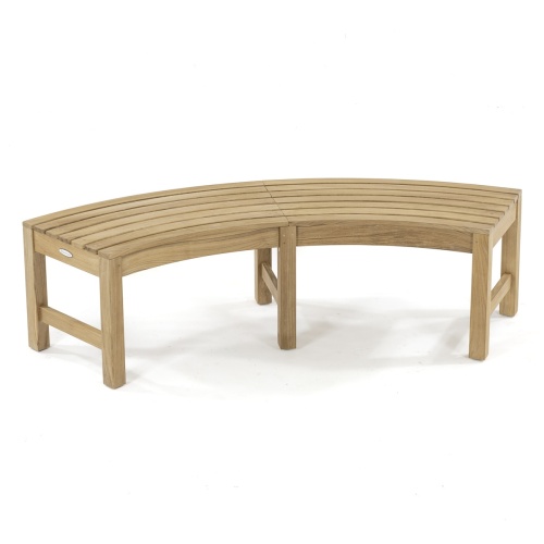 13937 Buckingham Teak Backless Bench in front view on a white background