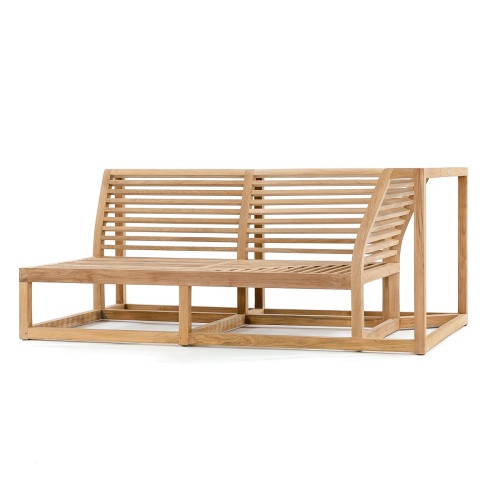 13801 Maya Left Side Teak Frame in angle view on white background