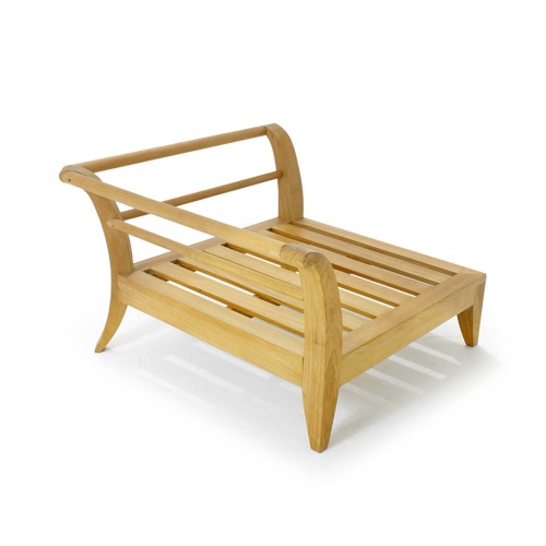 16765 Aman Dais Corner Teak Frame in angled view on a white background