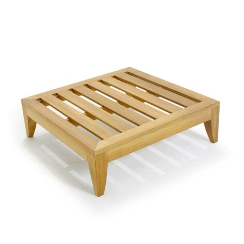 16767 Aman Dais teak Ottoman Sectional with cushion in angled view on white background