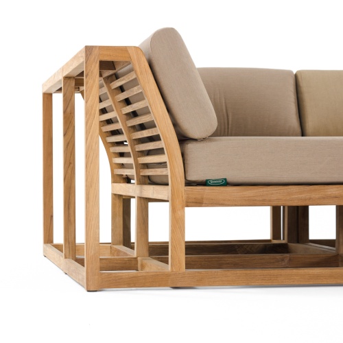 13801DP Maya Left Side Sectional Teak Frame in side angled view on white background