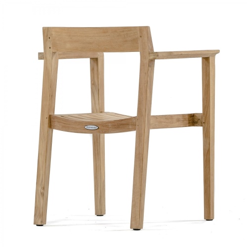 12901 Horizon Teak Dining Armchair angled rear view on white background
