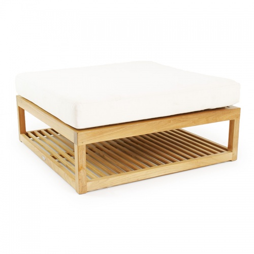 13800 Maya Right Side Sectional Teak Frame in front view on white background