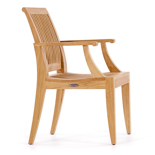 70778 Laguna teak Dining Armchair side view on white background