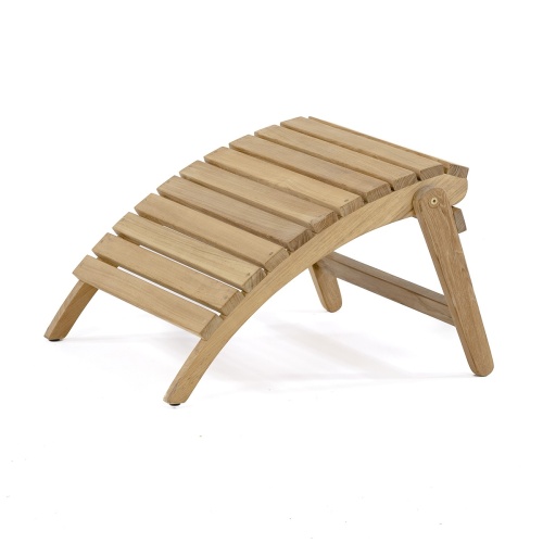 18607 Adirondack Teak Footrest in angled side view on white background