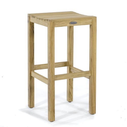 70084 Somerset teak Backless Bar Stool side view on white background