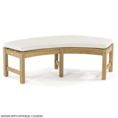 13937 Buckingham Teak Backless Bench with optional bench cushion in front view on a white background