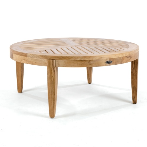 14250 Laguna teak coffee table angled on white background