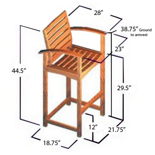 70249 Somerset barstool with armrests autocad on white background