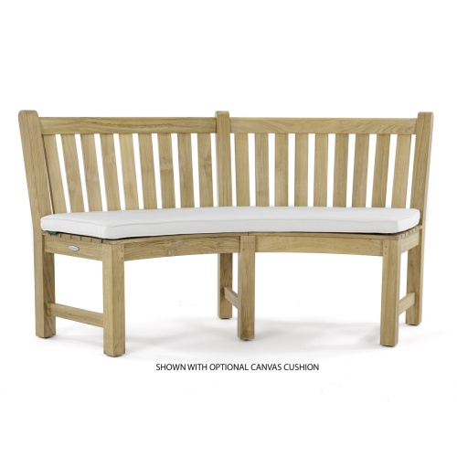 13852 Buckingham 6 Ft Teak Bench shown with optional cushion in front view on white background
