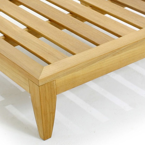 16767 Aman Dais teak Ottoman Sectional Frame in angled aerial view on white background