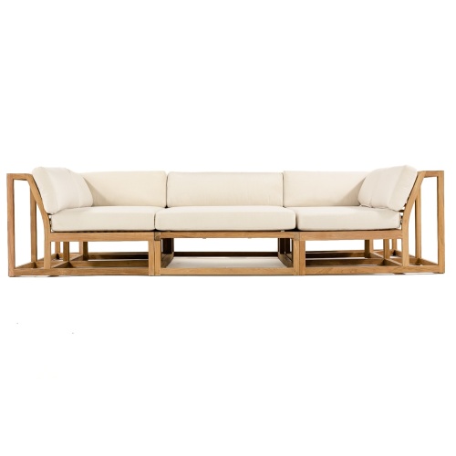 16800DP  Maya Chaise Teak Frame in angled aerial view on white background