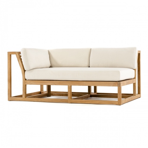 13801 Maya Left Side Sectional with Frame showing closeup front view of back and arm rest on a white background
