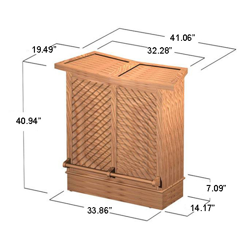 70084 Somerset teak Bar closed autocad view on white background