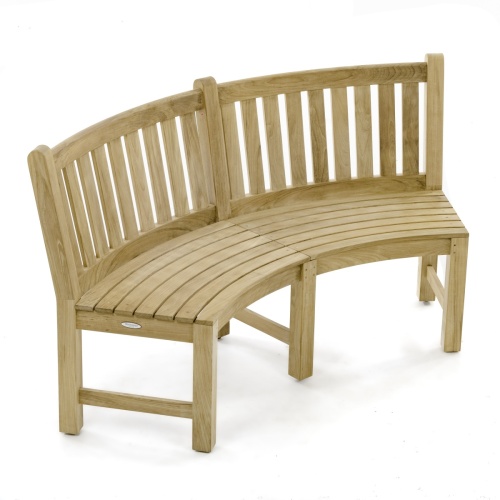 13852 Buckingham 6 Ft Teak Bench in angled front view on white background