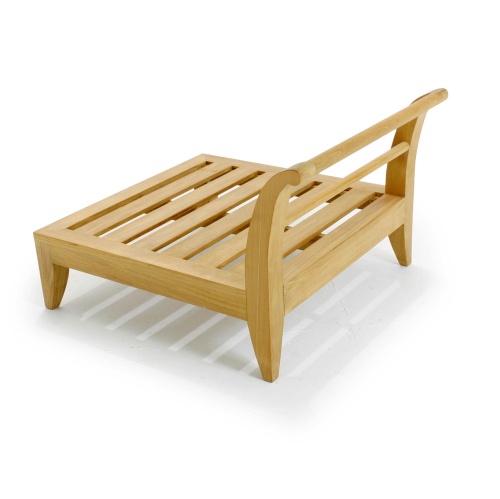16766 Aman Dais End Teak Frame angled back view on a white background