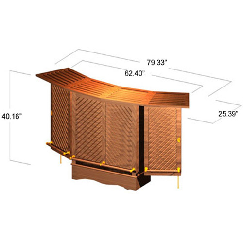 70084 Somerset teak Bar opened autocad view  on white background