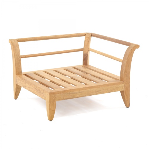 16765 Aman Dais Corner Teak Frame in angled front view on white background