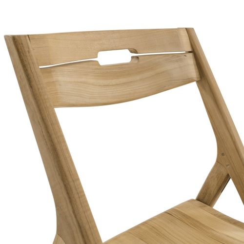  11916 Surf folding side chair in open position showing closeup of chair back on white background