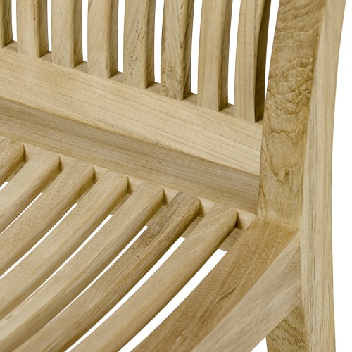 11810 Laguna Teak Side Chair showing closeup of angled chair back on white background