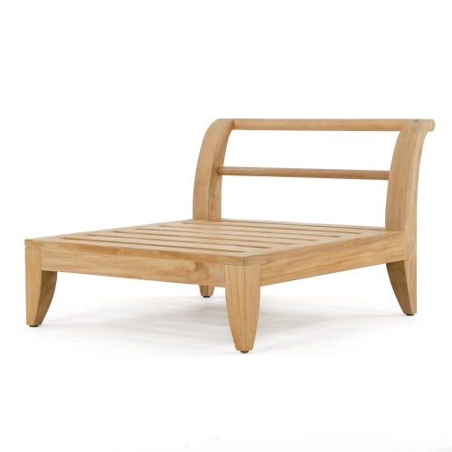 16766 Aman Dais End Teak Frame in angled side view on white background