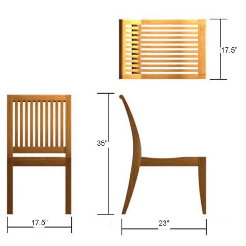 11810 Laguna Teak Side Chair showing closeup of chair seat and back on white background