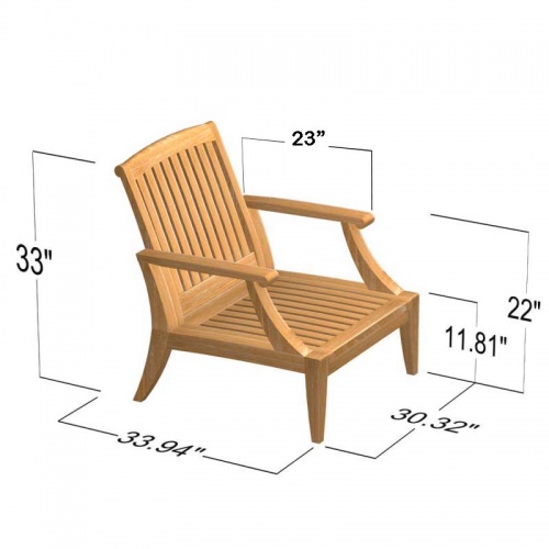 Display Model Laguna Deep Seating Teak Armchair - Picture E