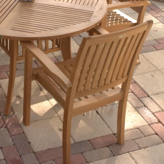 4 pc Sussex Teak Stacking Chair Set