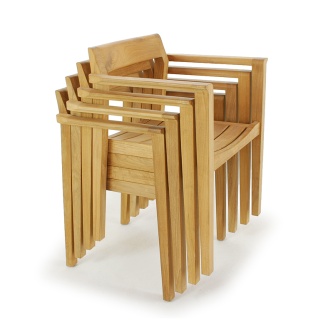 4 pc Horizon Teak Armchair Set