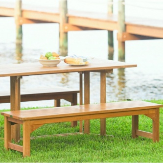 Refurbished 5 ft Teak Backless Bench