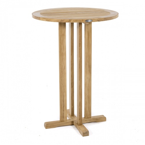 Refurbished 30 inch Round Teak Bar Table - Picture B