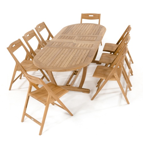 Montserrat Teak Extendable Oval Dining Table - Picture M