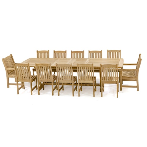 Veranda Rectangular Teak Extension Dining Table - Picture J