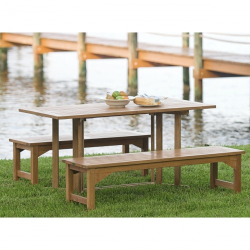 Nevis Rectangular Teak Dining Table - Picture K