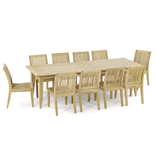 Laguna 11 ft Large Teak Extendable Table - Picture K