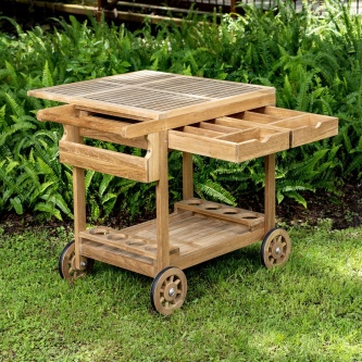Alicante Teak Trolley Cart