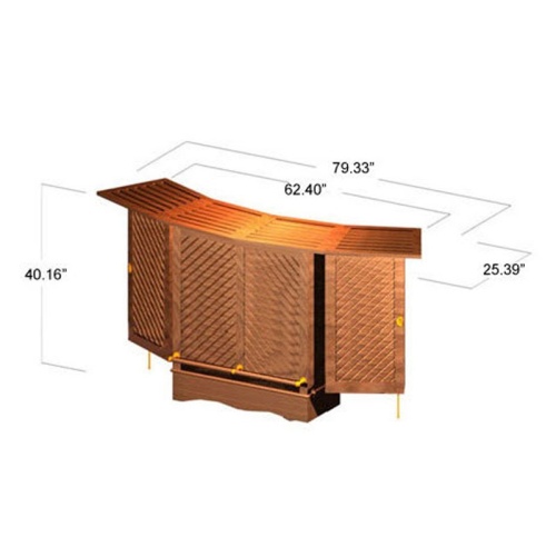 Somerset Teak Bar Foldable with Wheels - Picture L