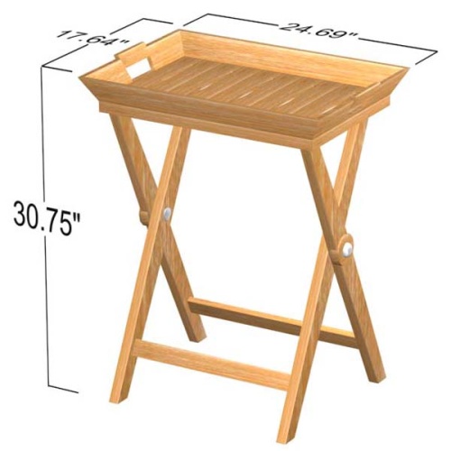 Folding Teak Wood Tray Table - Picture K