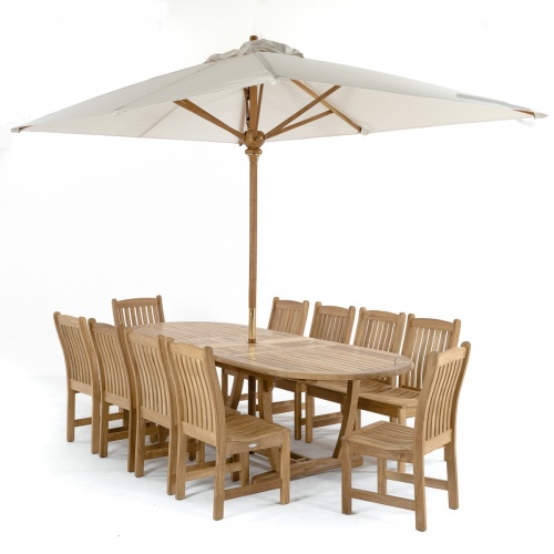 Rectangular Teak Umbrella 78 W x 118 L - Picture D