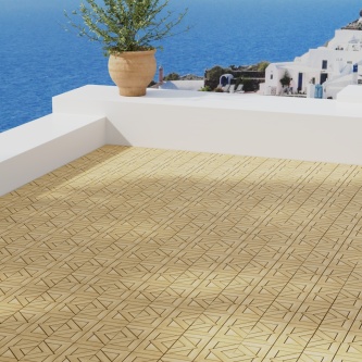 Diamond E Teak Floor Tiles (12" x 12")