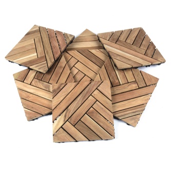 Diamond H Teak Floor Tiles (12" x 12")