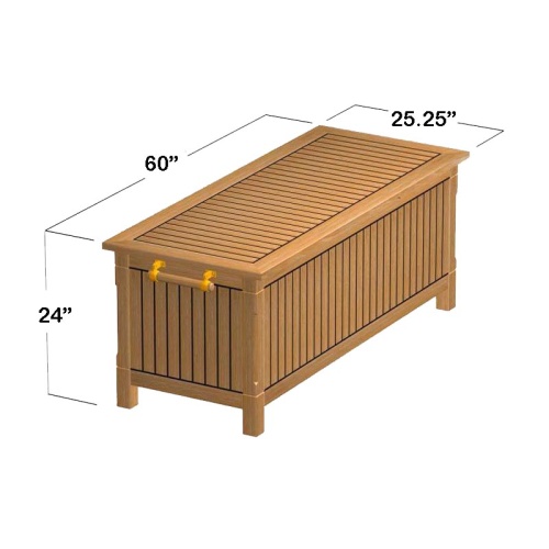 5 ft Somerset Teak Storage Box - Picture L